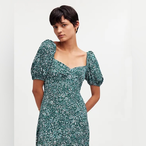 Madewell Puff-Sleeve Sweetheart Midi Dress in Floral - Picture 2 of 14